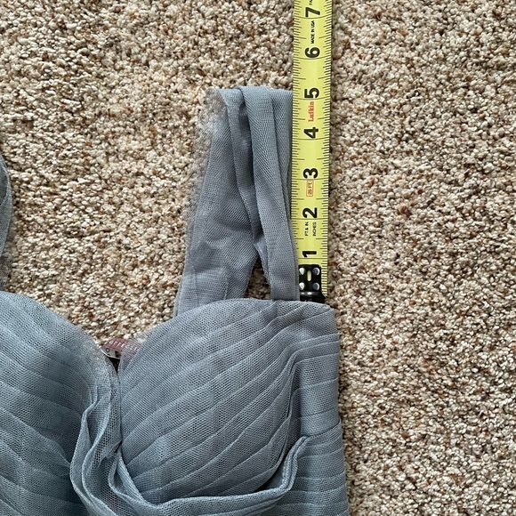 Jenny Yoo Pleated Bust Mesh Overlay Maxi Gown Bridesmaid Prom  Formal Size 2 - Picture 8 of 10